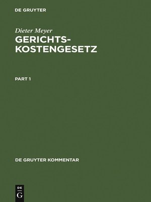 cover image of Gerichtskostengesetz